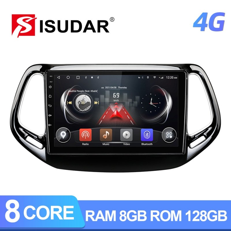 T72 Car Multimedia Octa Core RAM 6GB 4G For Jeep Compass 2 MP 2016 2017 2018 2019