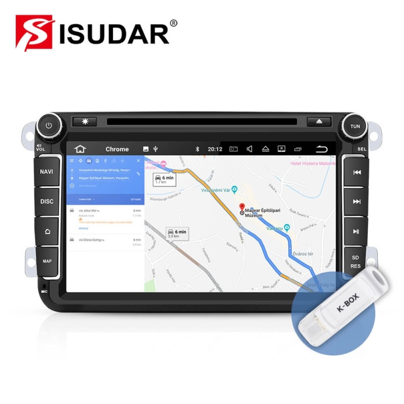 ISUDAR 2 Din HD 1280*720 Auto radio Android 10 Octa core For Skoda/Seat/Volkswagen/Passat