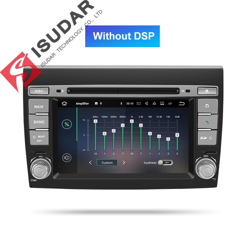 ISUDAR 2 Din Auto radio Android 9 Octa core For Fiat/Bravo 2007-2012