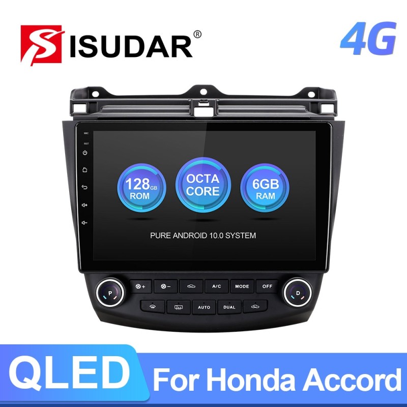 T72 QLED 1280*720P Android 10 Car Radio For Honda/Accord 7 2003-2007