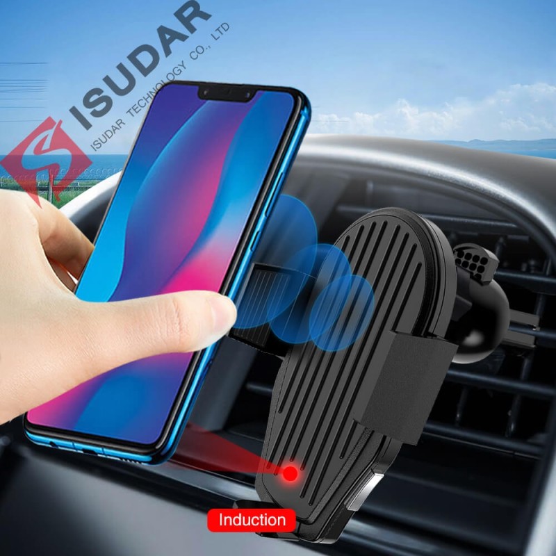 ISUDAR Qi 10W Car Wireless Charger For iPhone/Samsung/HUAWEI Mate