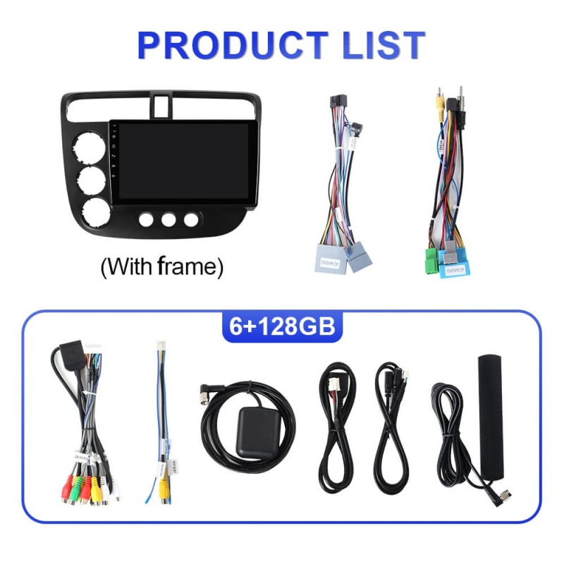 For Honda Civic 2001-2005 Upgrade from T72 - T75 Android 14 UIS7865 Car Radio