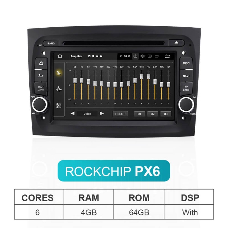 Isudar PX6 1 Din carplay Android 10 For Fiat/doblo/bravo/Vans