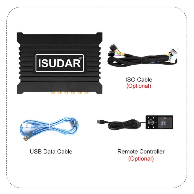 ISUDAR DA410 Car DSP Amplifier For VW/TOYOTA/HONDA/Mazda/Nissan/Ford/Audi/BMW/Peugeot/HYUNDAI/KIA Auto Audio Processor Android PC