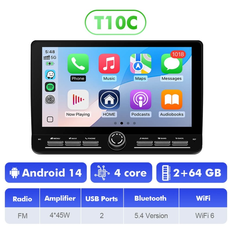 10 inch Android 14 New Design Angle Key 2.0 Touch Screen Car Radio Button Car Stereo For Kia Optima K5 2011-2015