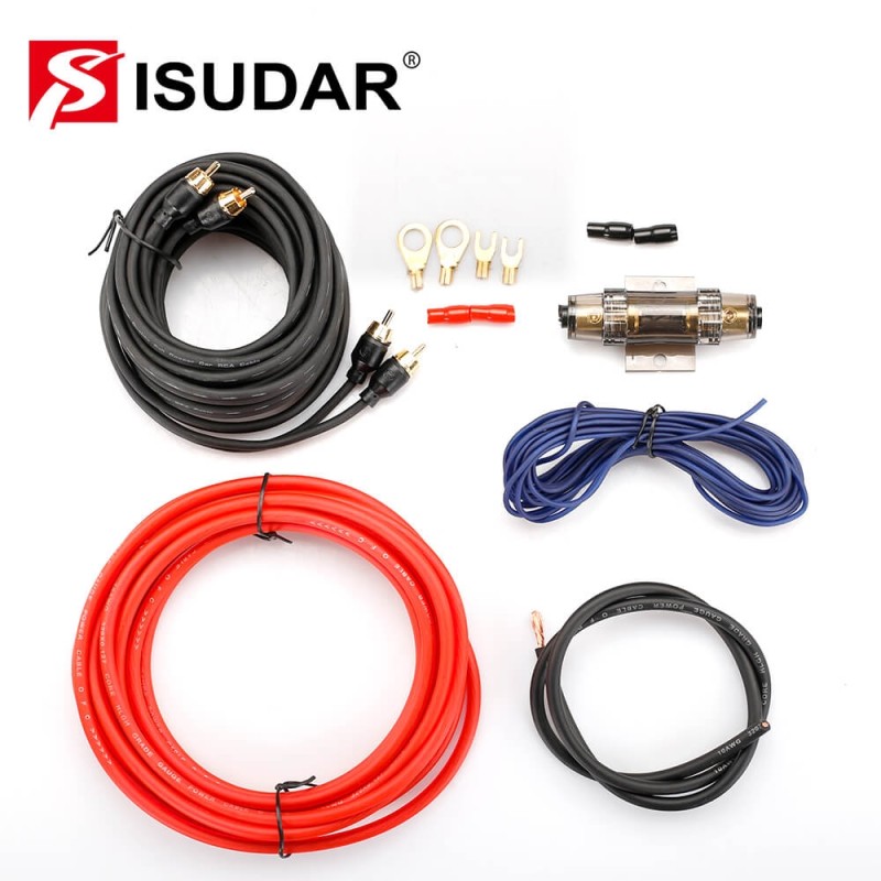 ISUDAR 6/8/10 GA Pure Copper Power Cable Subwoofer Speaker for SU6901