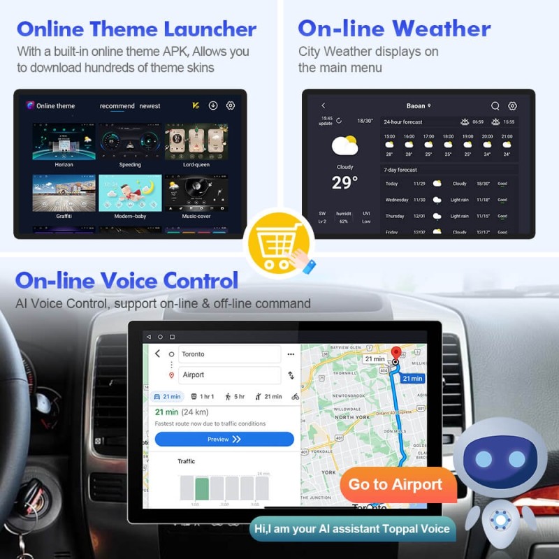 T72/T10s Android 13 universal Car Multimedia 9 inch 10 inch Player Radio Stereo Navigation