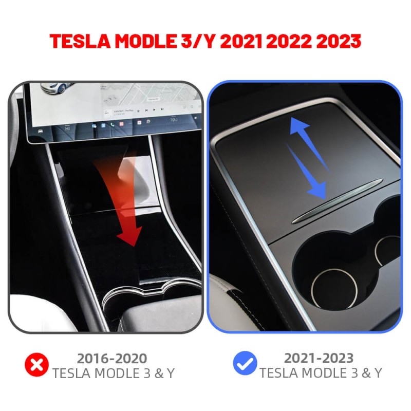 ISUDAR Storage Box for 2021-2023 Tesla Model 3 Model Y 4 Pieces Car Accessories Center Console Hidden Organizer