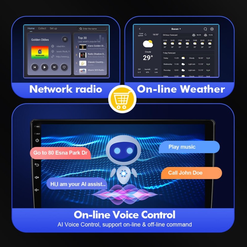 ISUDAR 10.1 Inch Car Radio For Hyundai Kona/Encino 2017-2019 GPS Multimedia Player Stereo