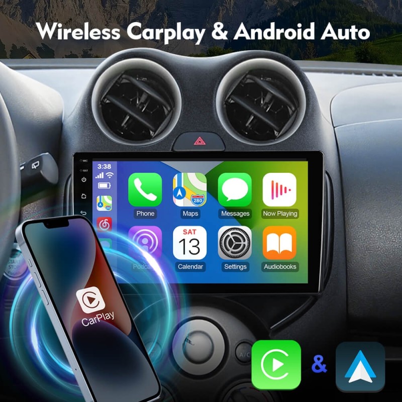 For Nissan Micra March 2010-2013 9inch QLED Android 12 Car Radio DVD Player Multimedia Navigation