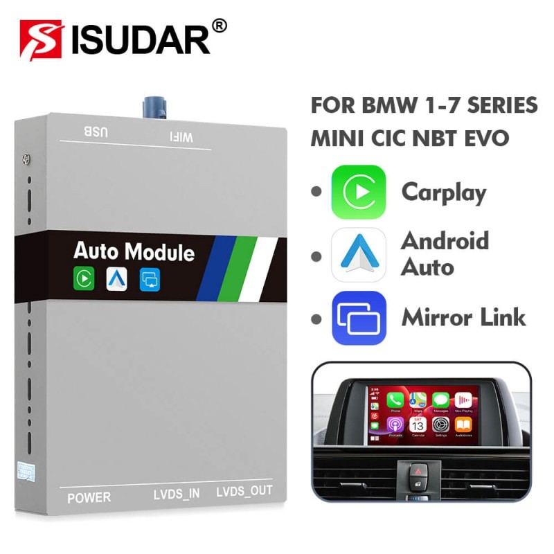 ISUDAR Apple Full Screen Carplay AA Modem for BMW CIC NBT EVO System