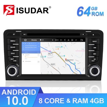 ISUDAR 2 Din Auto radio Android 10 Octa core For Audi A3 8P/A3