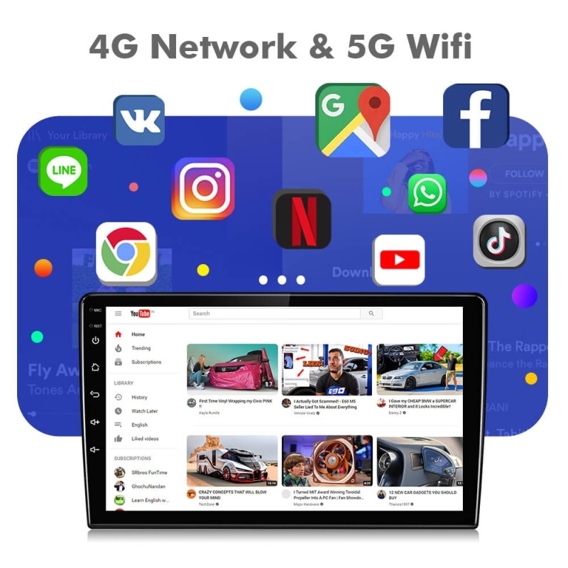 ISUDAR 10.1 Inch Car Radio For Hyundai Kona/Encino 2017-2019 GPS Multimedia Player Stereo