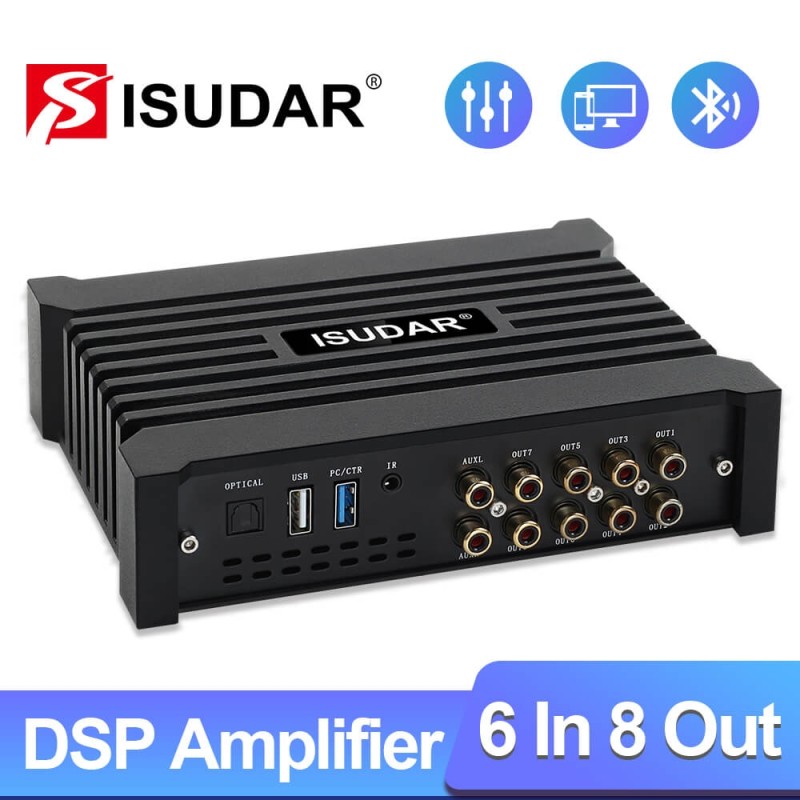 ISUDAR Car DSP DA608 Amplifier 8 Channel for Speakers Audio Sound Processor