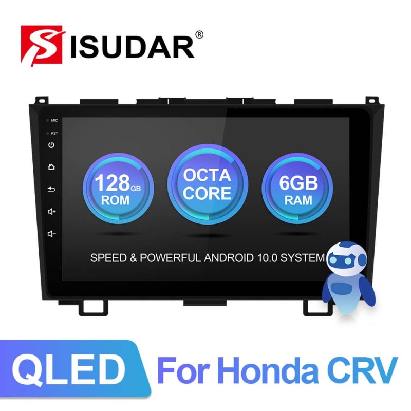 ISUDAR QLED Android 10 6+128G Car Radio For Honda/CRV/CR-V 2006 2007-2011