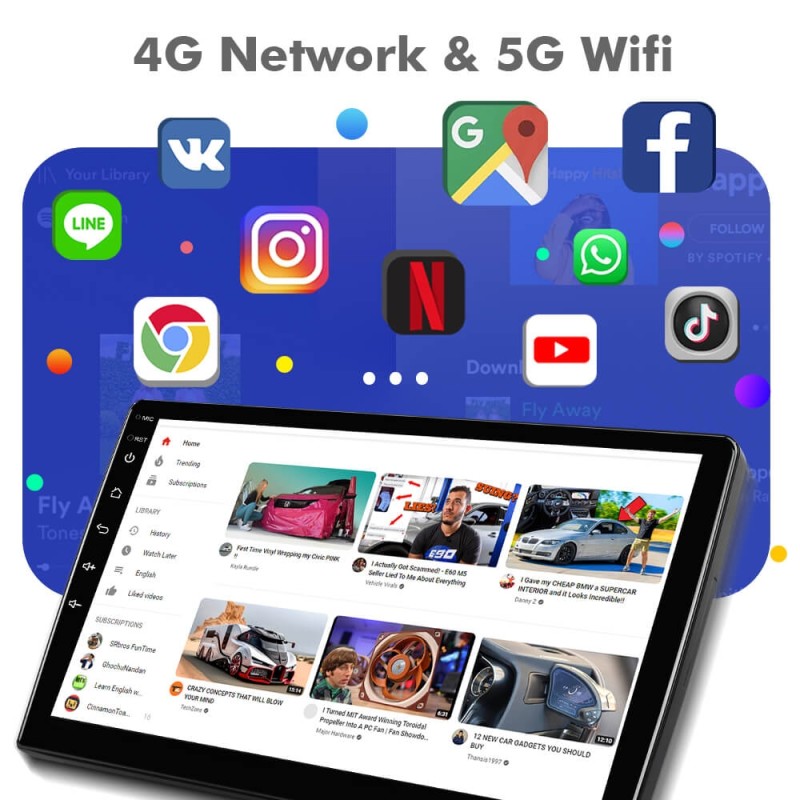 For Fiat 500L 2012-2017 Wireless Carplay Android Auto Radio Stereo 10.1 inch Car multimedia Navi