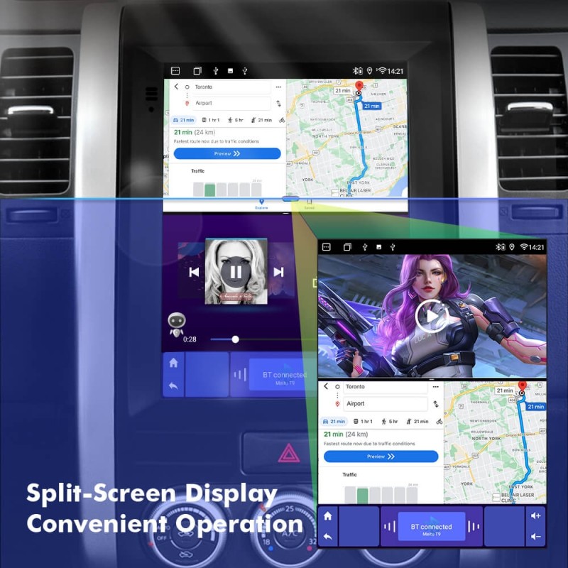 ISUDAR Android 12 Tesla Style Vertical Screen Car Radio for Nissan X-trail 2007-2015 Multimedia Player