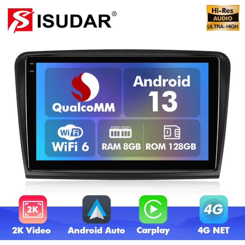 Q6 Qualcomm Android 13 For Volkswagen Skoda Superb 2008-201410" screen multimedia car radio DSP ADAU