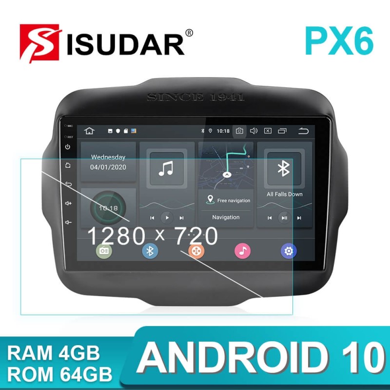 ISUDAR Voice control 1 Din Android 10 Car Radio For Jeep Renegade 2014-2018