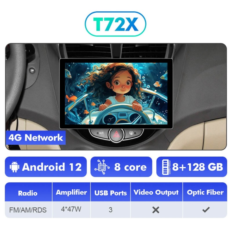 NEW! 11.5” Android 13 For Hyundai Solaris 1 Accent 2010-2016 Car Radio 2K HD Screen