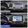 For Civic/Honda 2006-2009 2012 Q6 Qualcomm Android 13 10.1" screen music car radio DSP ADAU
