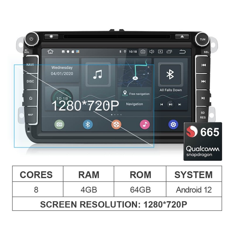 Clearance Sale！Isudar Qualcomm Voice control Android 12 Radio For VW/Golf/Tiguan/Skoda