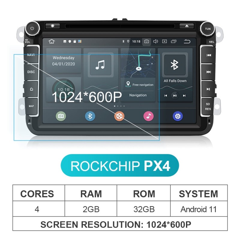 Clearance Sale！Isudar Qualcomm Voice control Android 12 Radio For VW/Golf/Tiguan/Skoda