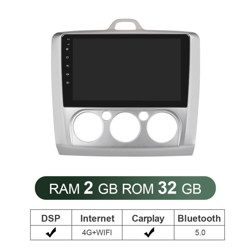 ISUDAR V57S Voice Control 2 Din Android Auto Radio For Ford/Focus 2 Mk 2 2004-2011