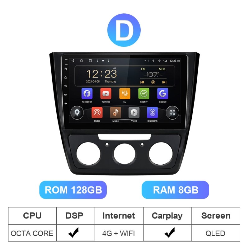 RAM 8GB CANBUS 4G Android 10 Car Radio For Skoda Yeti 2009 2010 2011 2012 2013