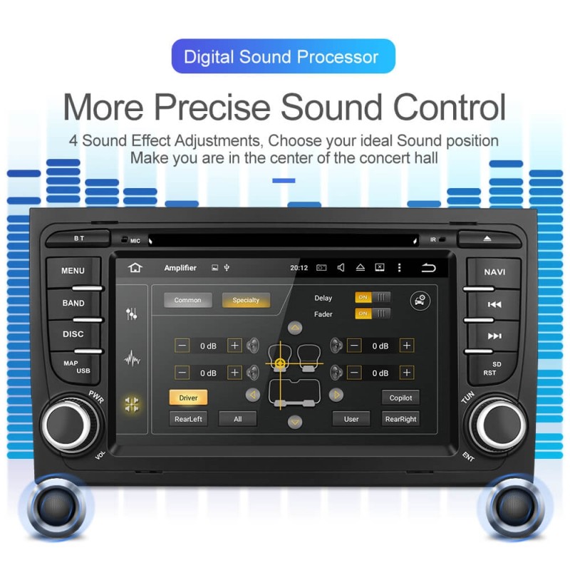 Isudar 2 Din Auto Radio Octa core Android 9 For A4/S4/Audi 2002-2008