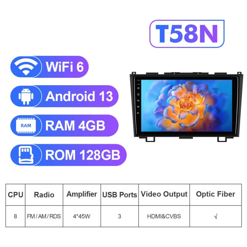 NEW! Android 13 Car Radio For Honda CRV/CR-V 2006-2011 Multimedia Video Player Navigation GPS 4G