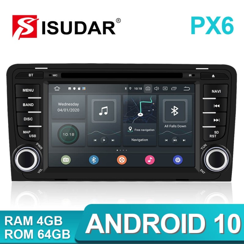 Clearance Sale！Isudar PX6 2 Din Android 10 Car Multimedia Player GPS DVD For Audi A3