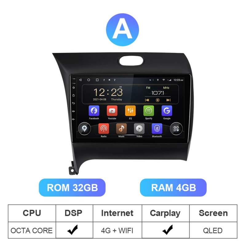 ISUDAR T72 QLED Android 10 Car Radio For Kia/K3/Cerato FORTE 2013-2017