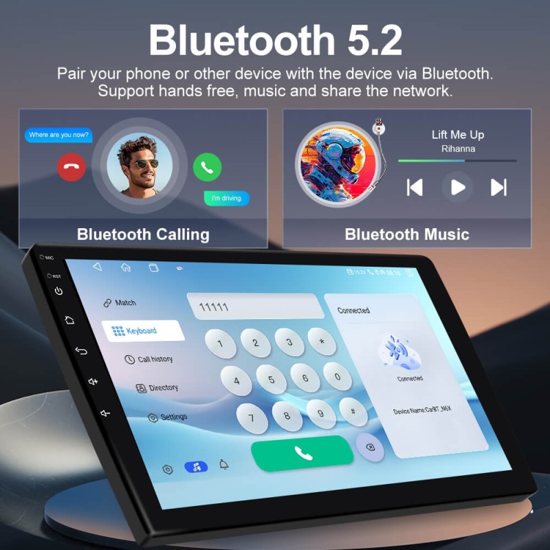 Upgrade from T72 - T75 series Android 14 UIS7865 Car Radio For Universal - No Frame Version