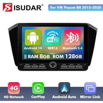 10 inch Android 14 New Design Angle Key 2.0 Touch Screen Car Radio Button Car Stereo For VW/Volkswagen Passat B8 2015-