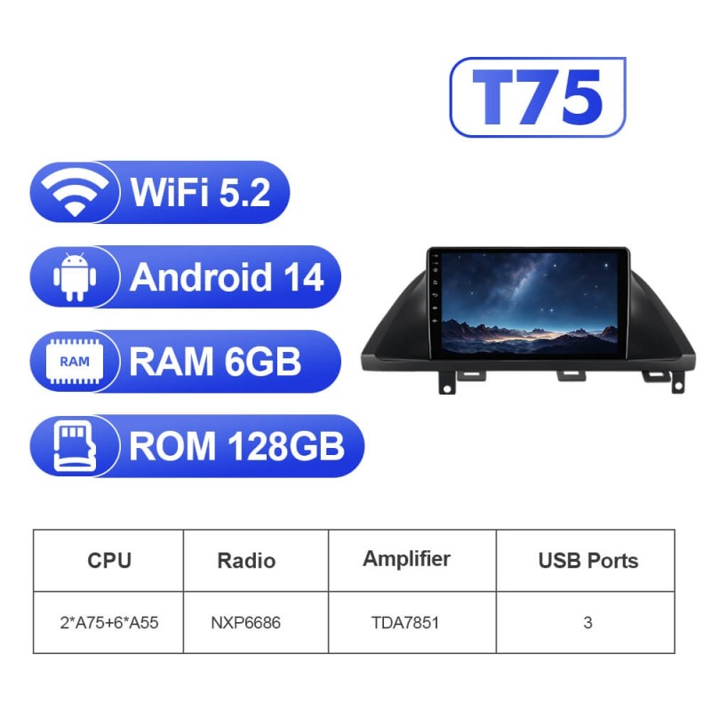 For Honda Odyssey 2005 - 2010 Upgrade from T72 - T75 Android 14 UIS7865 Car Radio