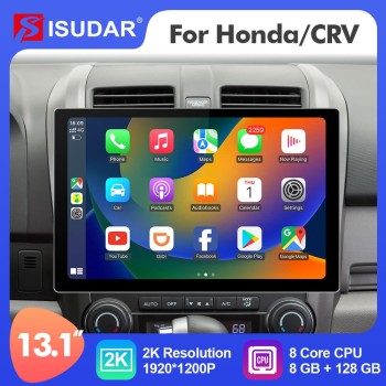 ISUDAR 2K 13.1'' Carplay Android 12 Car Multimedia Radio Player For Honda/CRV/CR-V 2006 2007-2011 GPS Navigation