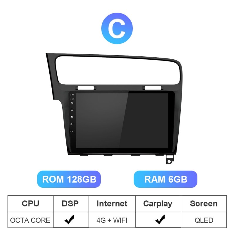 Isudar QLED Android 10 Auto Radio For VW/Volkswagen/Golf 7 2013- wireless carplay