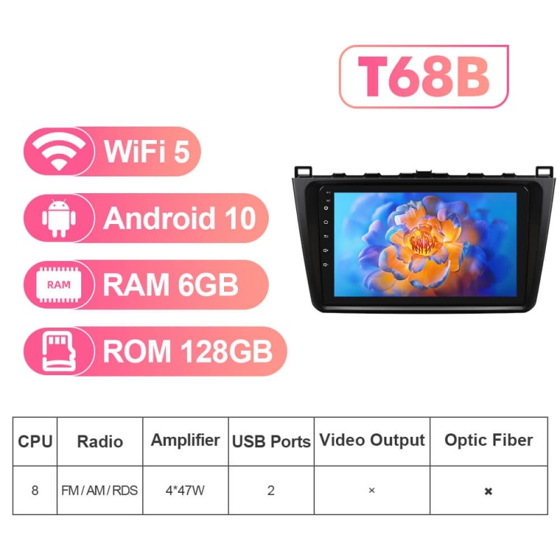 NEW! T72/T78P series Android 13 Car Radio For Mazda 6 2 3 GH 8Core Carplay