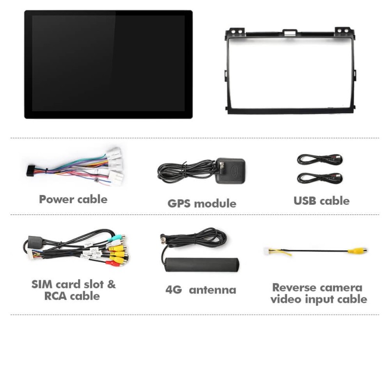 ISUDAR 2K 13.1'' Carplay Android 12 Car Multimedia Radio Player For Toyota Land Cruiser Prado 120 2002-2009