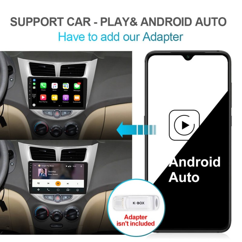 ISUDAR Android 10 4g Auto Radio For Hyundai/Solaris/Verna 2010-2016