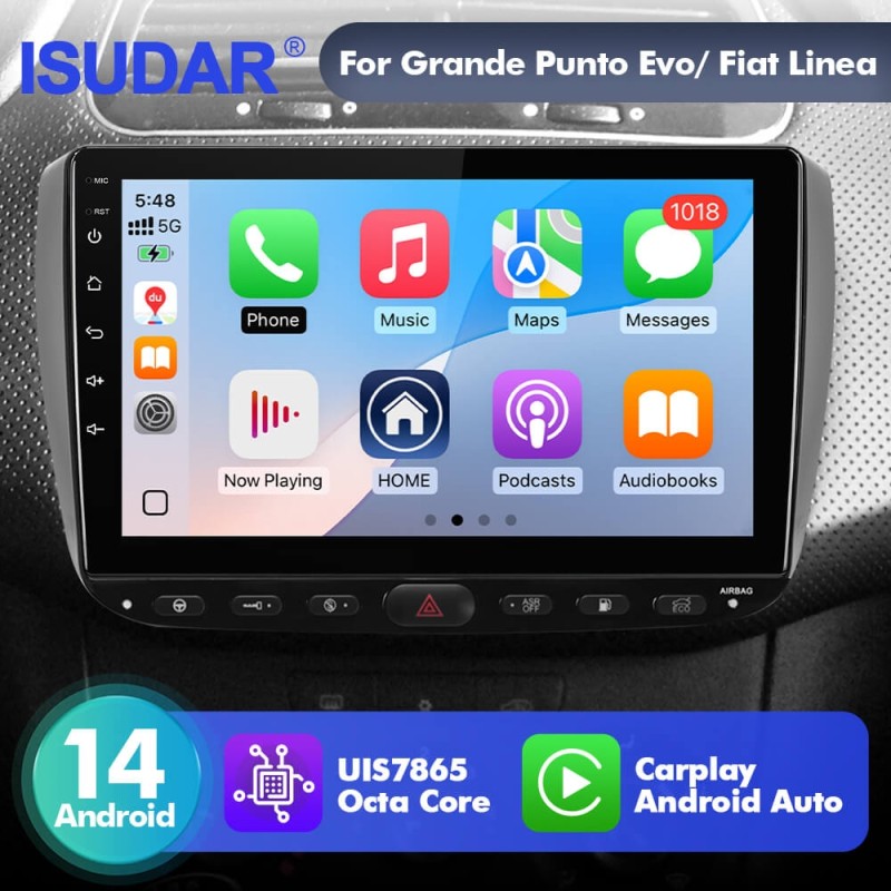 Upgrade from T72 - T75 series Android 14 UIS7865 Car Radio For Grande punto evo/ Fiat Linea/2012-2018