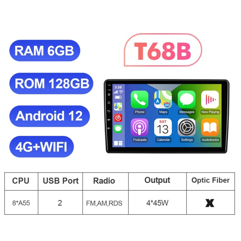 T72 QLED Car Radio For Jeep Cherokee 5 KL 2014-2018 8GB ROM 128GB