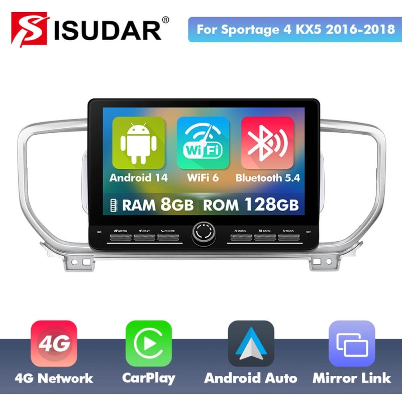 10 inch Android 14 New Design Angle Key 2.0 Touch Screen Car Radio Button Car Stereo For Kia Sportage 4 KX5 2016-2018