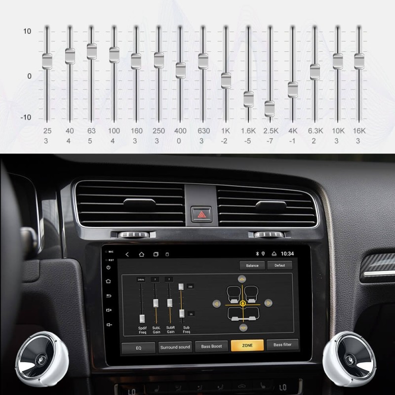 Isudar T8 1 Din Auto Radio Android 9 For VW/Volkswagen/Golf 7