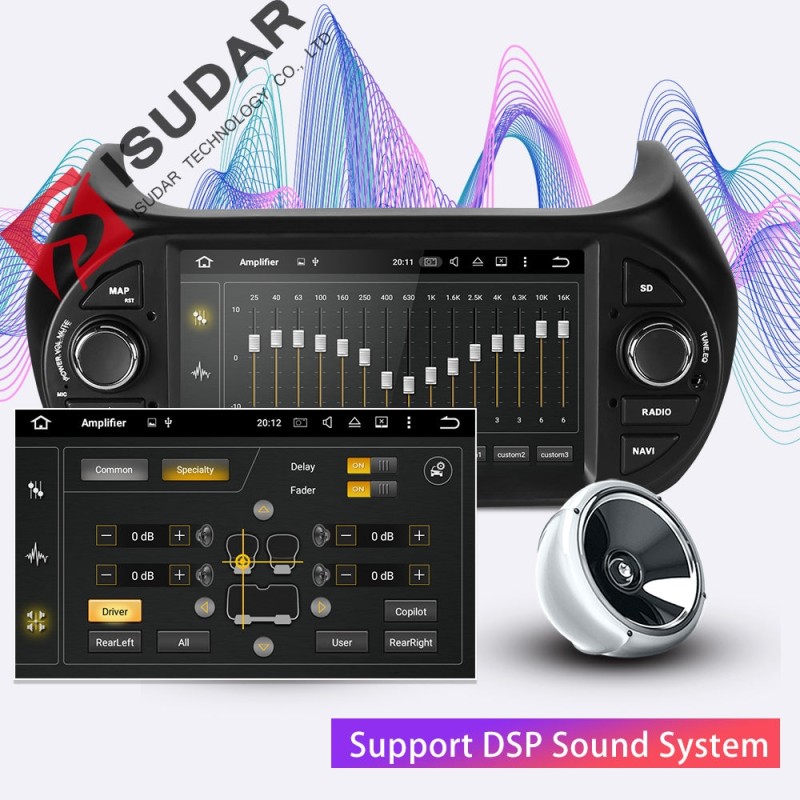 ISUDAR 1 Din Auto radio Quad core Android 9 For FIAT/Fiorino/Qubo/Citroen/Nemo/Peugeot/Bipper