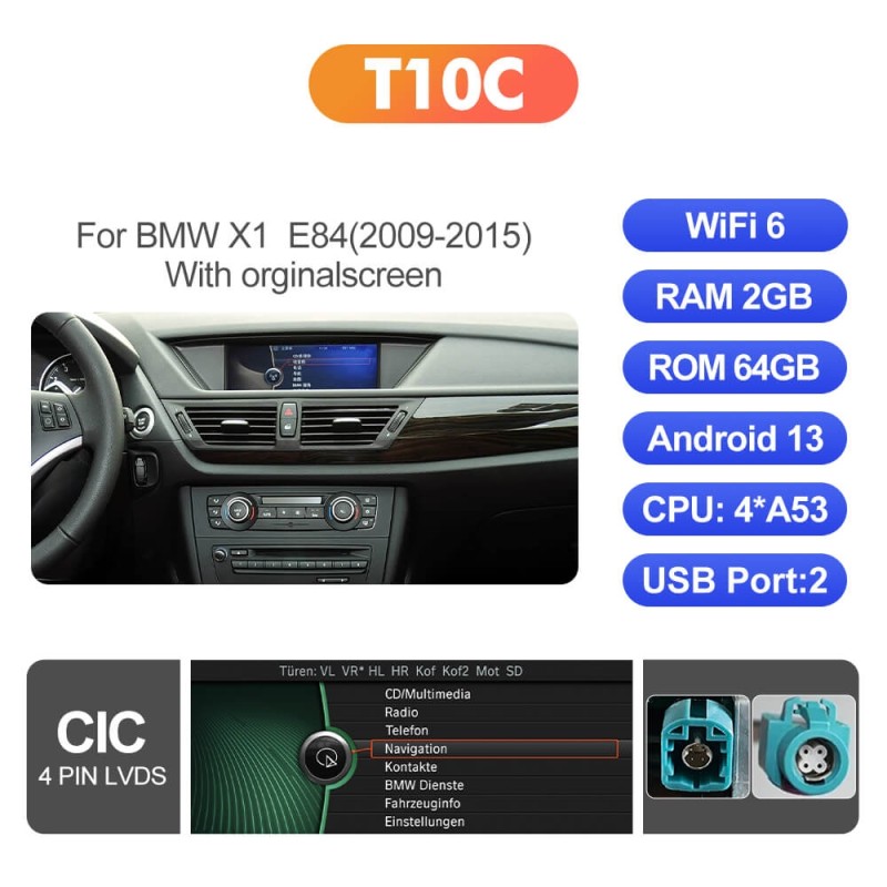 ISUDAR 10.33"Android 13 Car radio For BMW X1 E84 2009-2015 CIC
