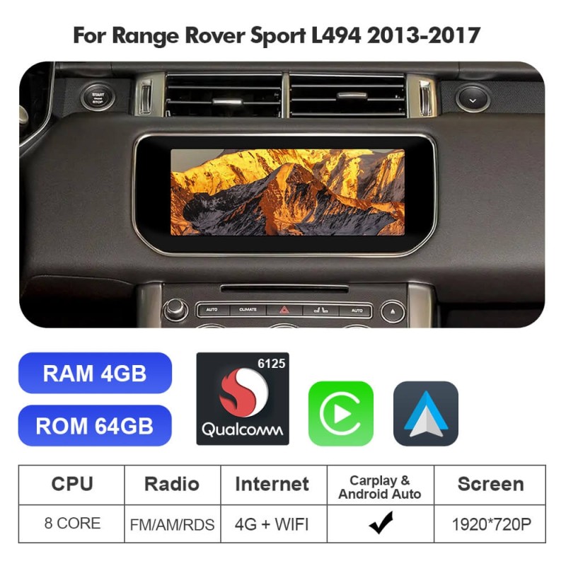 ISUDAR Qualcomm Android 12 10.25 Inch 1920*720P Car head unit stereo for Land Rover Range Rover Sport L494 Range Rover Vogue L405 2013-2017