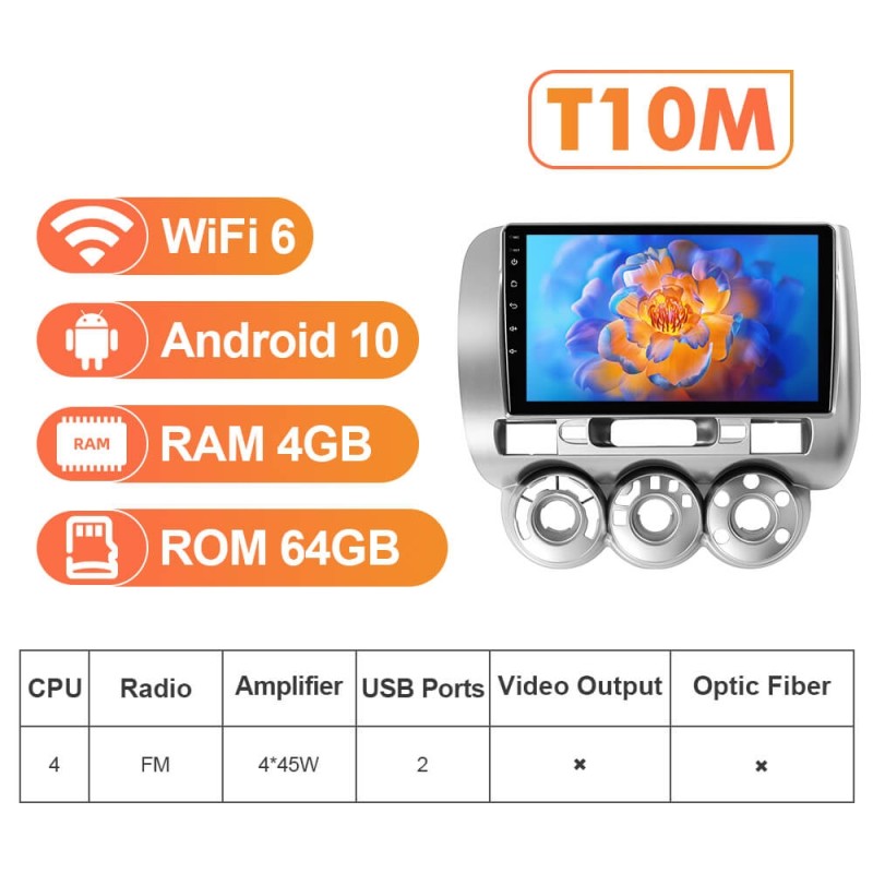 NEW! Android 13 Car Radio For Honda Fit Jazz 2002-2007 Multimedia Video Player Navigation GPS 4G