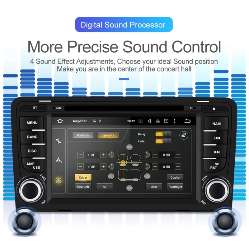 ISUDAR 2 Din Auto radio Android 10 Octa core For Audi A3 8P/A3